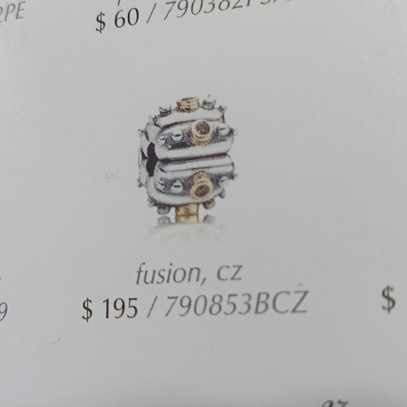 Pandora Clip Silver 14k Gold Brown CZ Fusion Vintage  (2 Listed Separately) - Picture 6 of 6